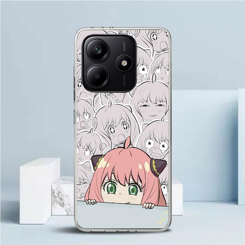 S-Spy Family Anya Phone Case For Xiaomi Redmi Note 15 14 14S 13 12S 12 Pro Plus 11S 11 11T 11E 10S 10 + Soft TPU Back Cover Redm