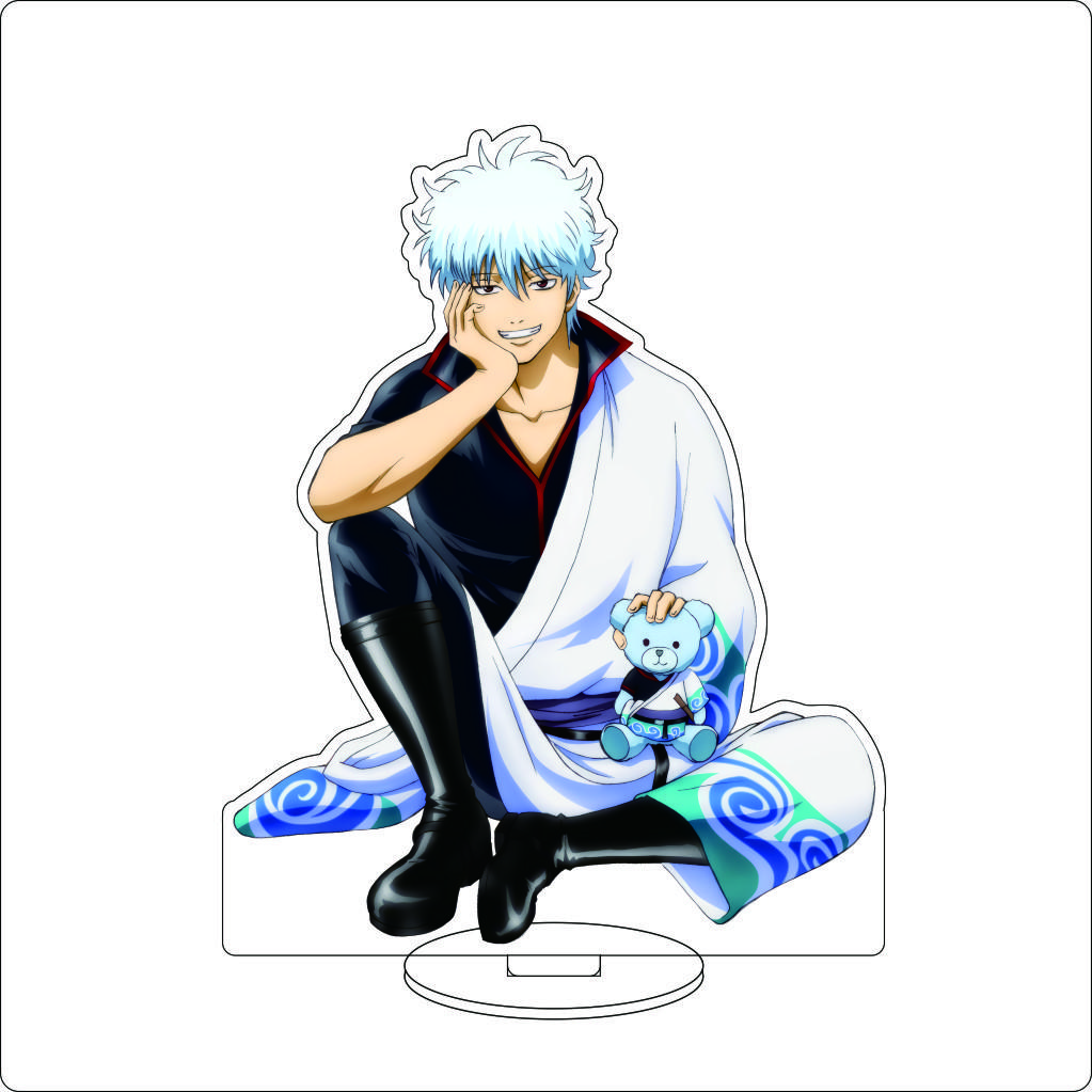 16CM Anime Gintama Cosplay Acrylic Stand Ornaments Kagura Kondou Isao Katsura Kotarou Sakata Gintoki Figure Stand Gifts