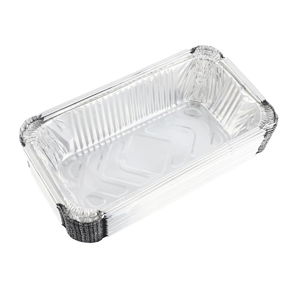 20Pcs 670ml Barbecue Plate Rectangular Aluminum Foil Baking Boxes Roasting Grill Tin Tray for