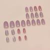 Fake Nails Cat's Eye Wearing Nail Lilac Removable Tablets Simple Gold Nail Patches 24 Tablets