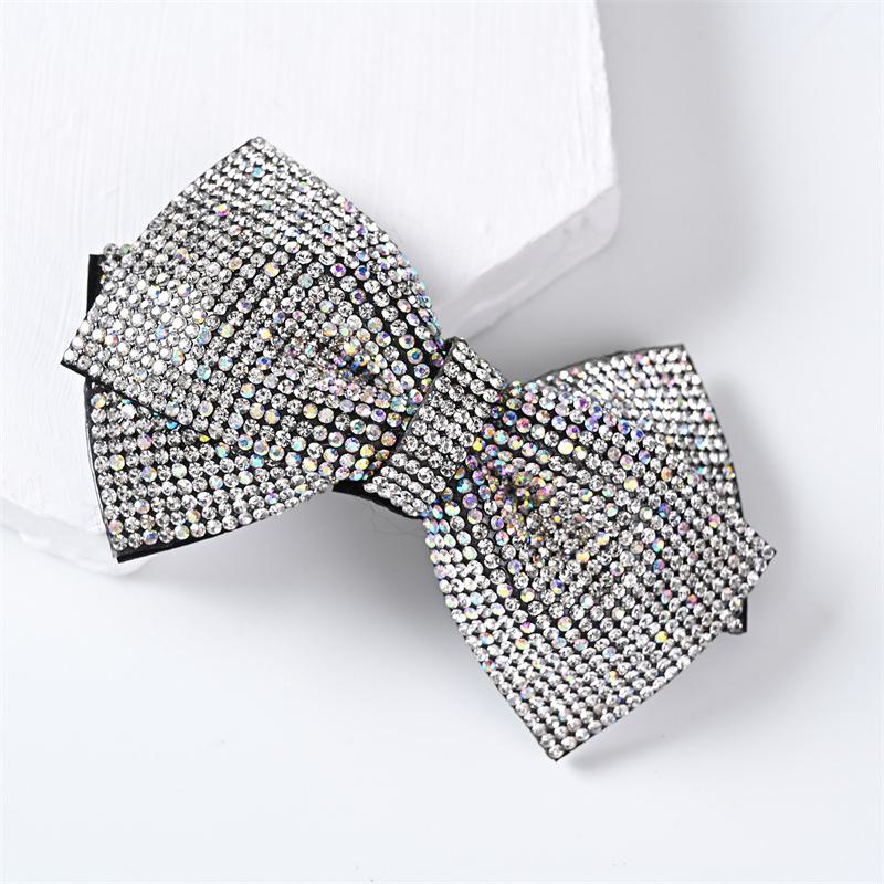 Štrasová mašlička do vlasů: Korejská spona do vlasů v jiskřivém stylu, elegantní čelenka pro celebrity.