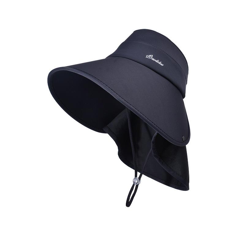 New Summer Removable Folding Shawl Empty Top Hats For Women Sunscreen Cap Female Travel Beach Wide Brim Uv Protection Sun Hat