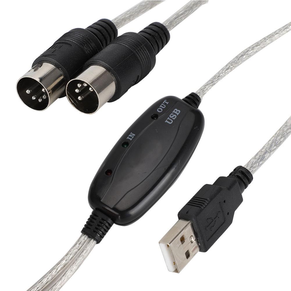 USB INOUT MIDI Cable Converter Computer PC To Music Keyboard Adapter Cord
