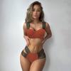 Damen Sommer 2023 Bademode Weiblichen Gepolsterten Badeanzug Push-Up Hohe Taille Bikinis Set Strand Outfits für Frauen Badeanzug