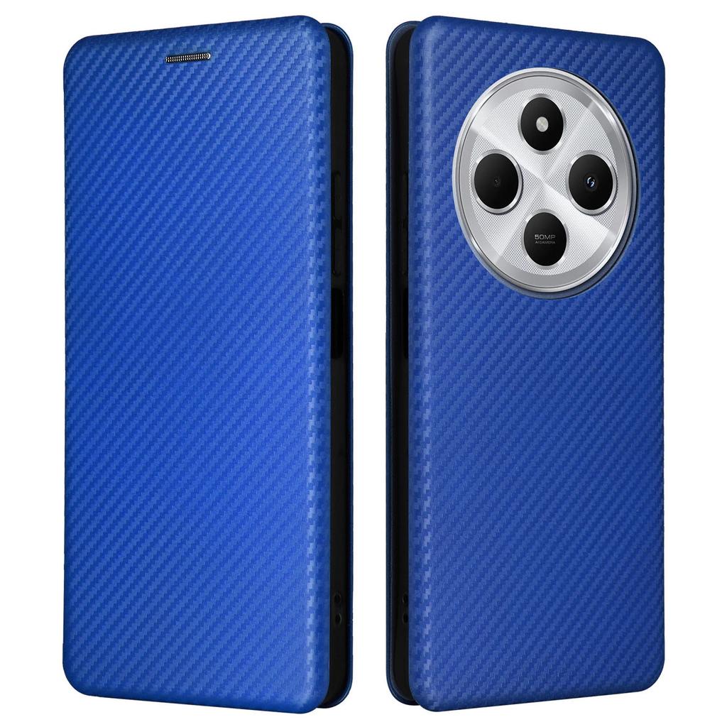 For Xiaomi Poco C75 4G/Redmi 14R 5G/14C 4G Case Carbon Fiber Texture Drop-Proof PU Leather Phone Cover