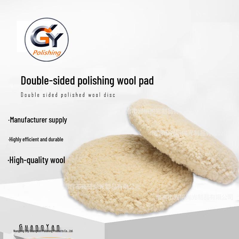 Double-Sided Wool Polishing Pad 05701 - 5/8" Thread Car Detailing Pad