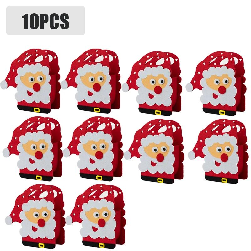 1-20PCS 2025 Christmas Gift Bag Creative Felt Cloth Children Candy Gift Bag Christmas Eve Handheld Portable Apple Bag