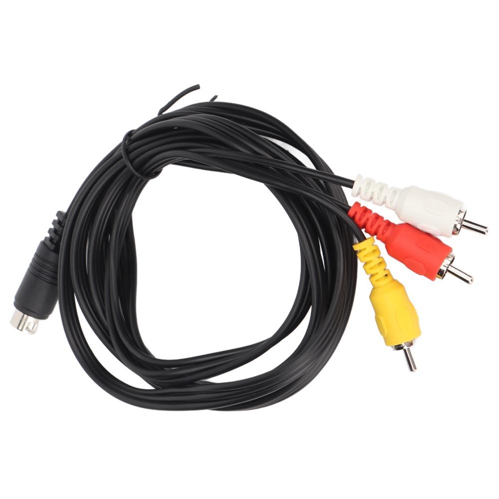 כבל Mini DIN 9 פינים מצופה ניקל ל-3 RCA, זכר לזכר, כבל Mini DIN למקלט טלוויזיה AV
