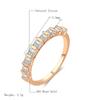 Simple Wedding Rings For Women Square Natural Zircon  Rose Gold Rings Fashion Party Daily Fine Jewelry Best Gift