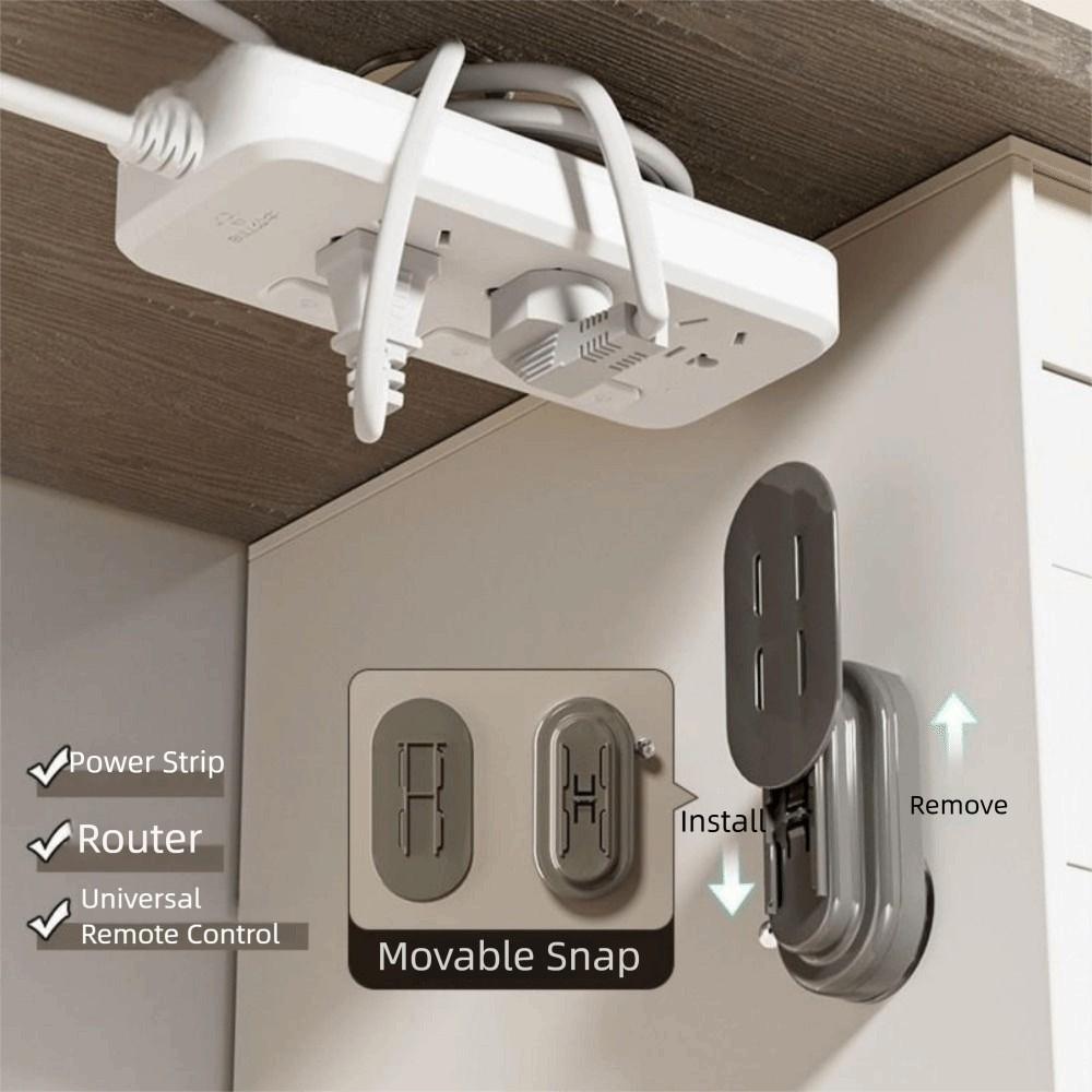 Large Load Bearing Suction Cup Wall Socket Holder Removable Cable Management Wall Mounted