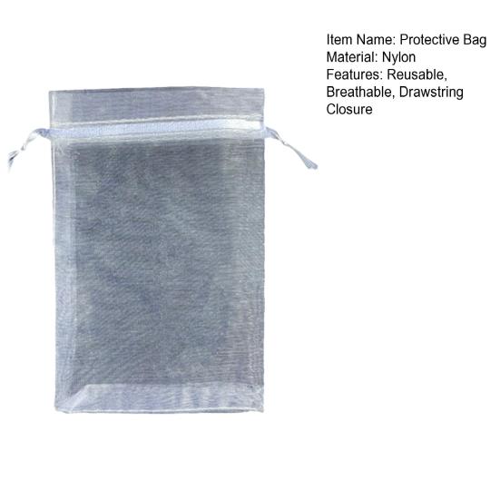 Fruit Protection Bags Drawstring Closure Mesh Fruit Bag Reusable Fine Mesh Covers for Tomatoes Strawberries Vegetables Protection from Insects Birds