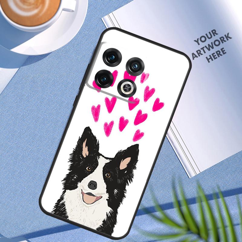 Border Collie Watercolor Case For OnePlus 12 12R 11 9 10 Pro 10R 10T 9R 8T Nord 3 CE 2 Lite 2T N10 N20 N30 CE4 Cover