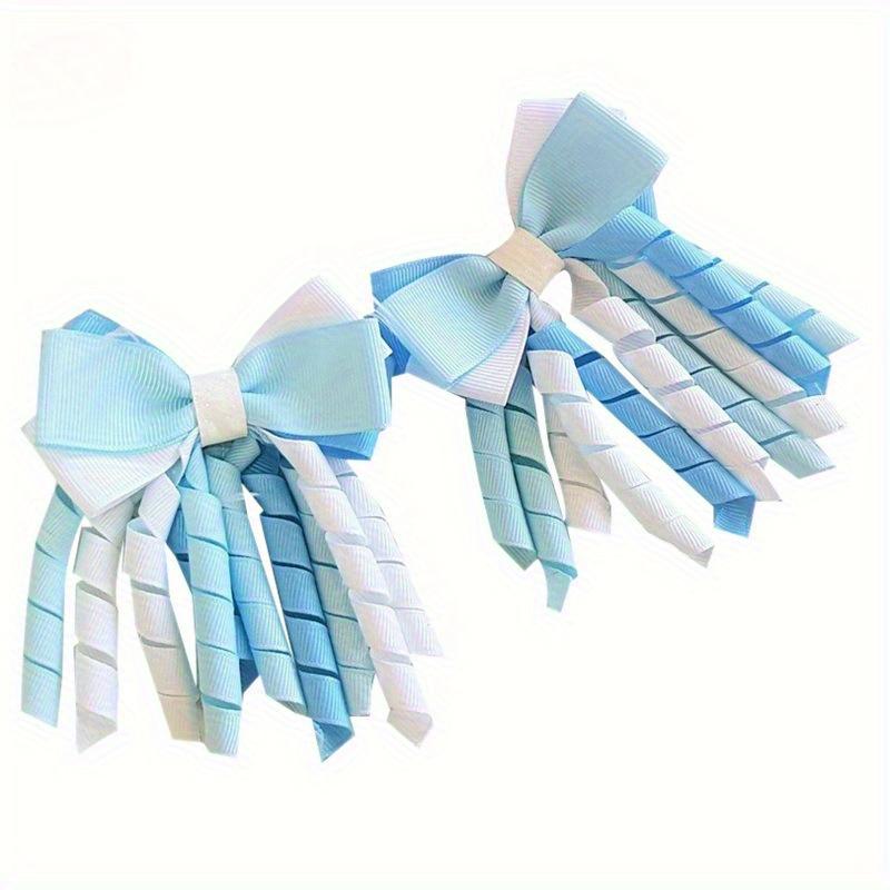 

Rainbow Curly Tassel Bow Hair Clips Colorful Curly Tassels Ribbon Bow Hair Barrettes Non-Polyester Fashion Accessories for Girls
