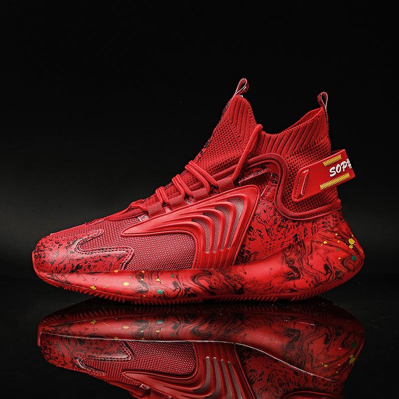 35-47 Scarpe da fitness sportive alte di grandi dimensioni traspiranti in tessuto volante estivo di tendenza moda unisex