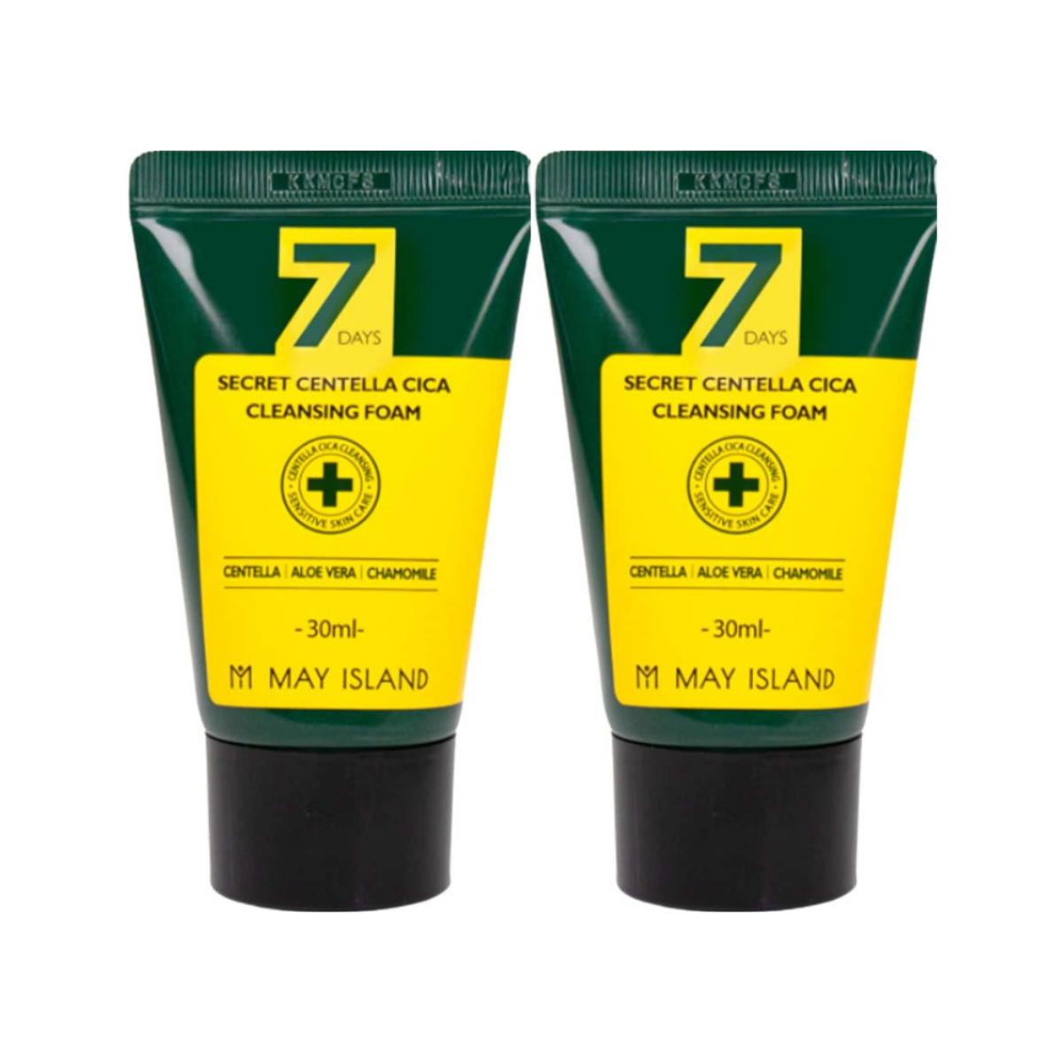 May Island 7 Days Secret Centella Cica Cleansing Foam Deep Pore Face Wash 30ml*2ea