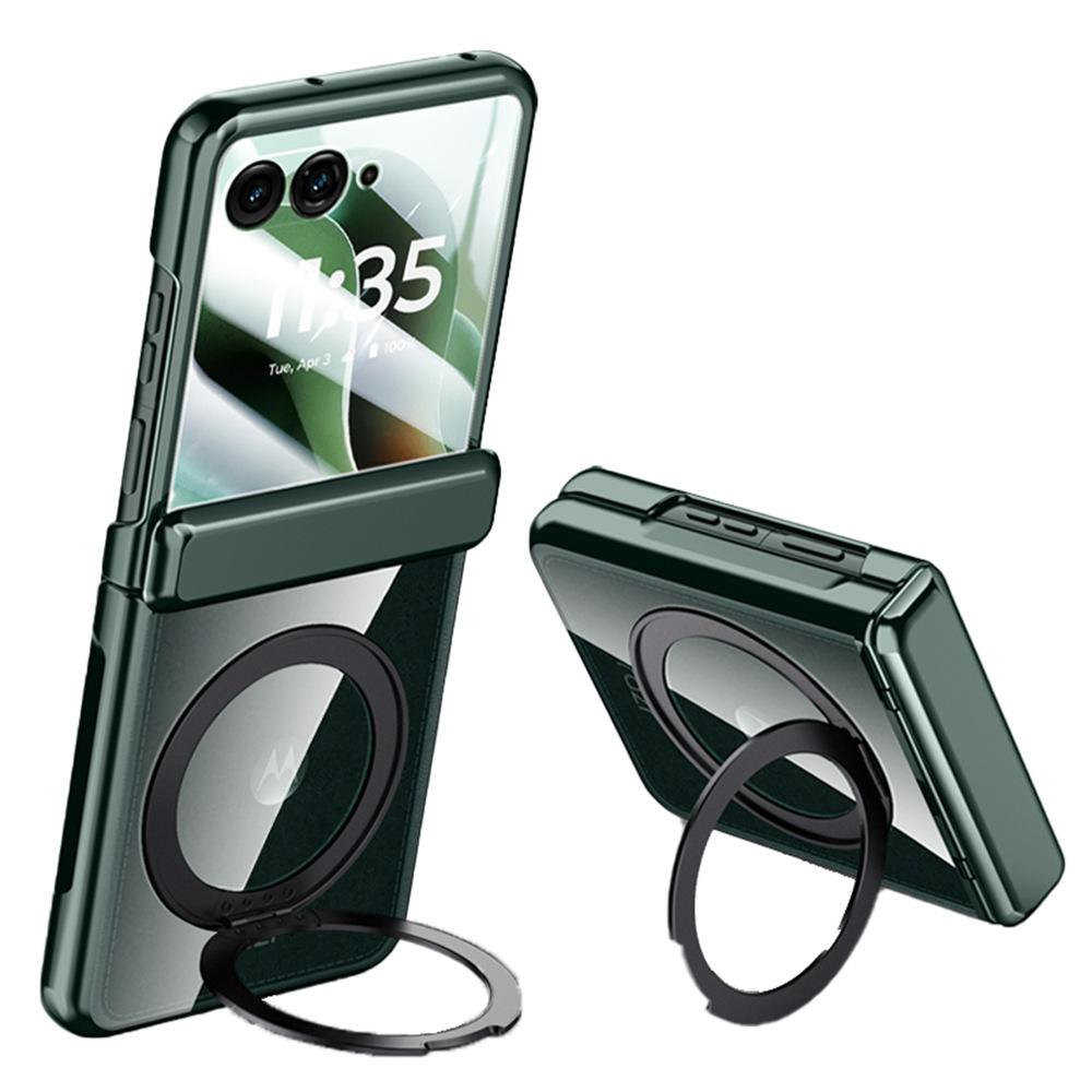 For Motorola Razr 60 Ultra 5G Case Compatible with MagSafe Kickstand Electroplated PC Phone Cover Built-In Screen Protector