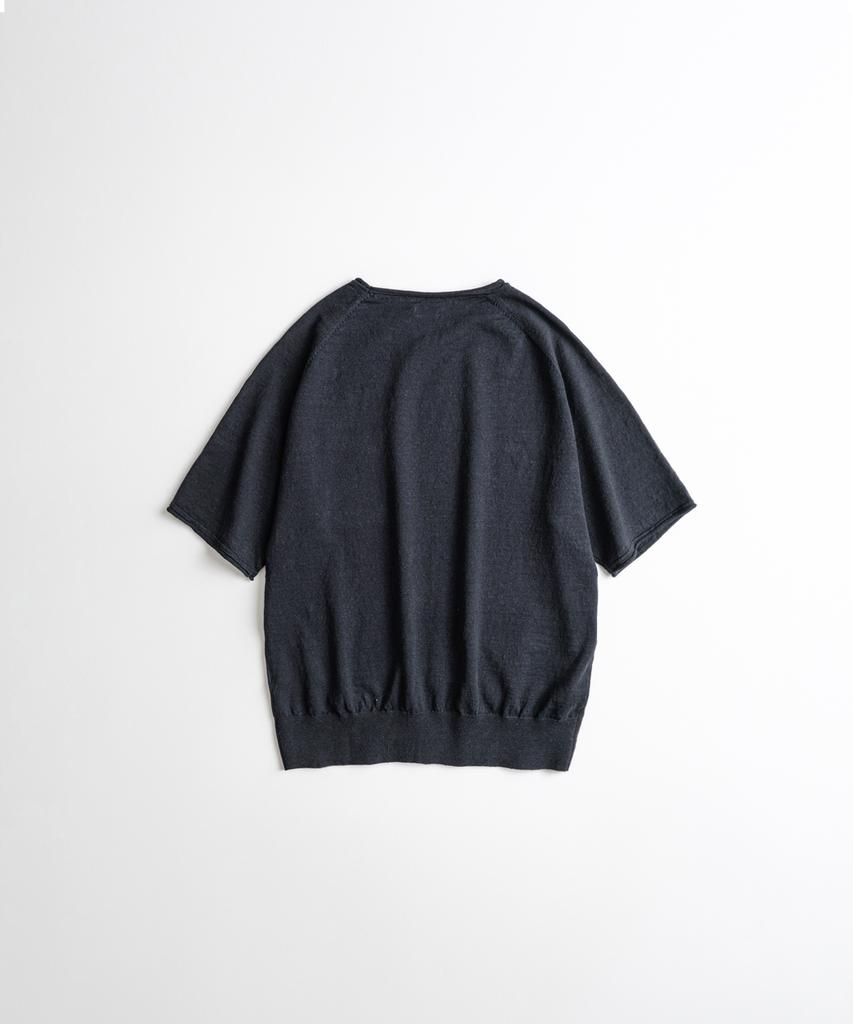 Bihebieo European Flax™ Linen Roll Neck 1/2 Knit Ink Navy