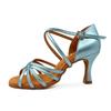 Modne Damskie Buty do Tańca Towarzyskiego Balowego Latin Tango Walc Cha Cha PU Obcas Wysoki 8CM