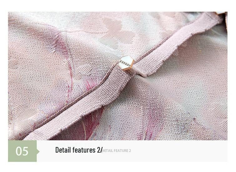 Modern Summer Ice Silk Printed T-shirt for Mid-Aged Women - Short Sleeve Lapel Top