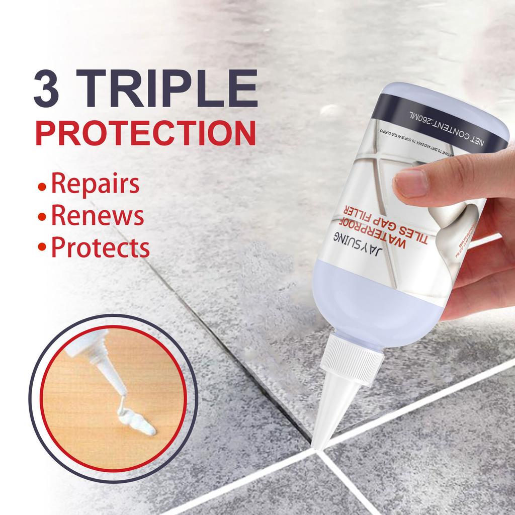 Water-Resistant Tile Grout Paint Grout Filler Tube Tile Gap Repair Waterproof White Agent for Bathroom Wall Tiles