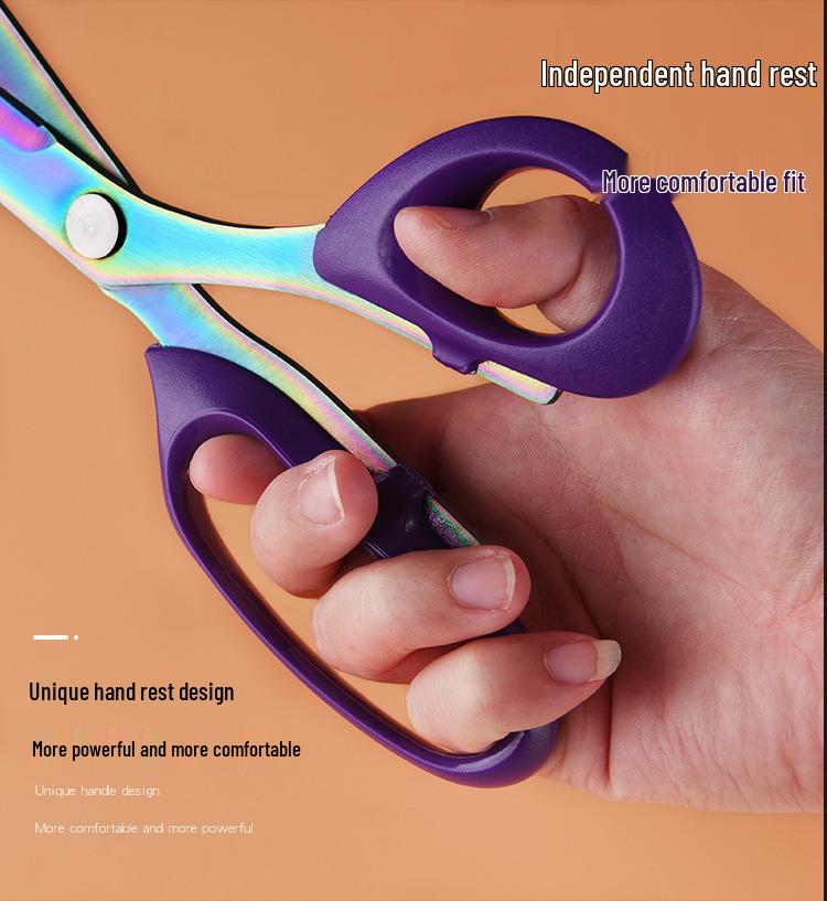 Titanium-Coated Stainless Steel Tailor Scissors with PU Leather Grip for Cutting Cloth and Apparel