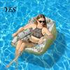 Inflatable Water Chair Pool Lounge with Cup Holder, Tropical Leaf Print Blow-up Float Holder Sofa for Adults, Swimming Party Beach Lake Essentials
