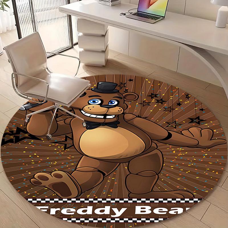 1pc Freddy bear1 Design Printed Area Round Carpet for Bedroom Living Room Home Decor Rugs Mat Non Slip Mat Rug for Bedside