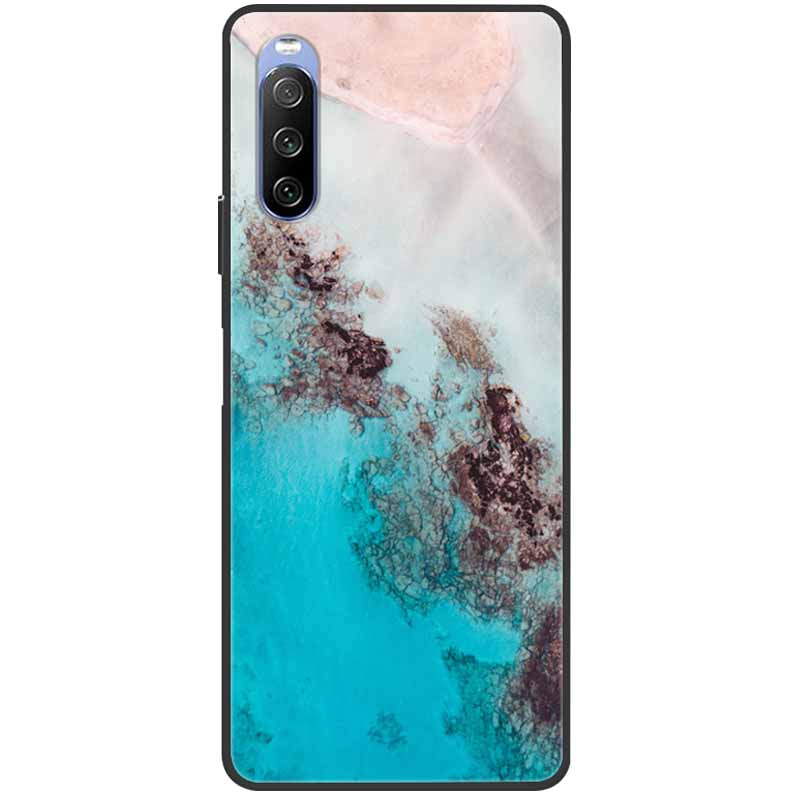 Soft Cover For Sony Xperia 10 III Case 5 III Soft Silicone Black Cases for Sony Xperia 1 III / Xperia1 XZ4 Covers Cool Marble