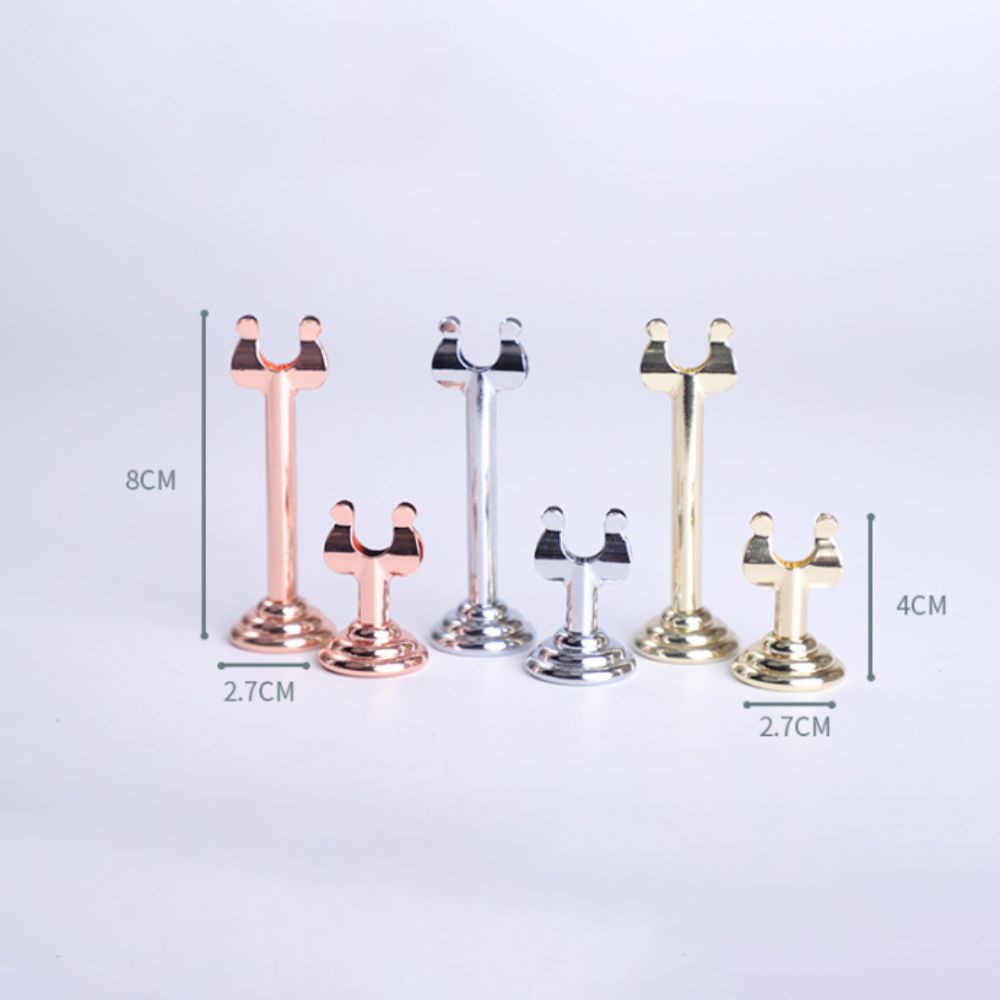 U Shape Name Card Display Stand Stainless Steel Picture Clips Name Card Holder  Table Accessories