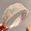 1/3pcs Elegant Chiffon Embroidery Flower Hairband – Sweet Floral Headband Turban Hoop for Women Fashion Hair Accessories
