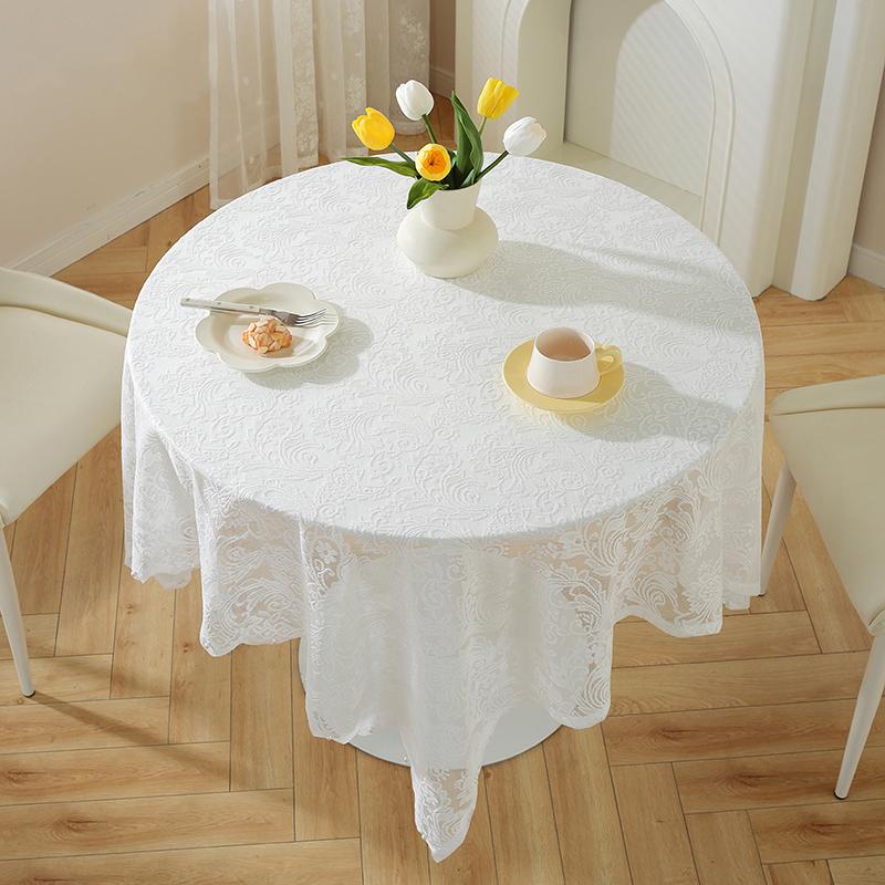 Romantic Lace Tablecloth French Style Table Cloth White Table Cover Wedding Party Desk Cover Dining Tablecover Kitchen Decor