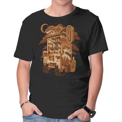 Unisex Crew Neck T-Shirt Coffee Vending Machine Graphic Short Sleeve Casual Tee