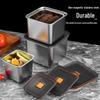 Stainless Steel Square Seasoning Jar with Lid - Commercial Kitchen Condiment Canister(Box).