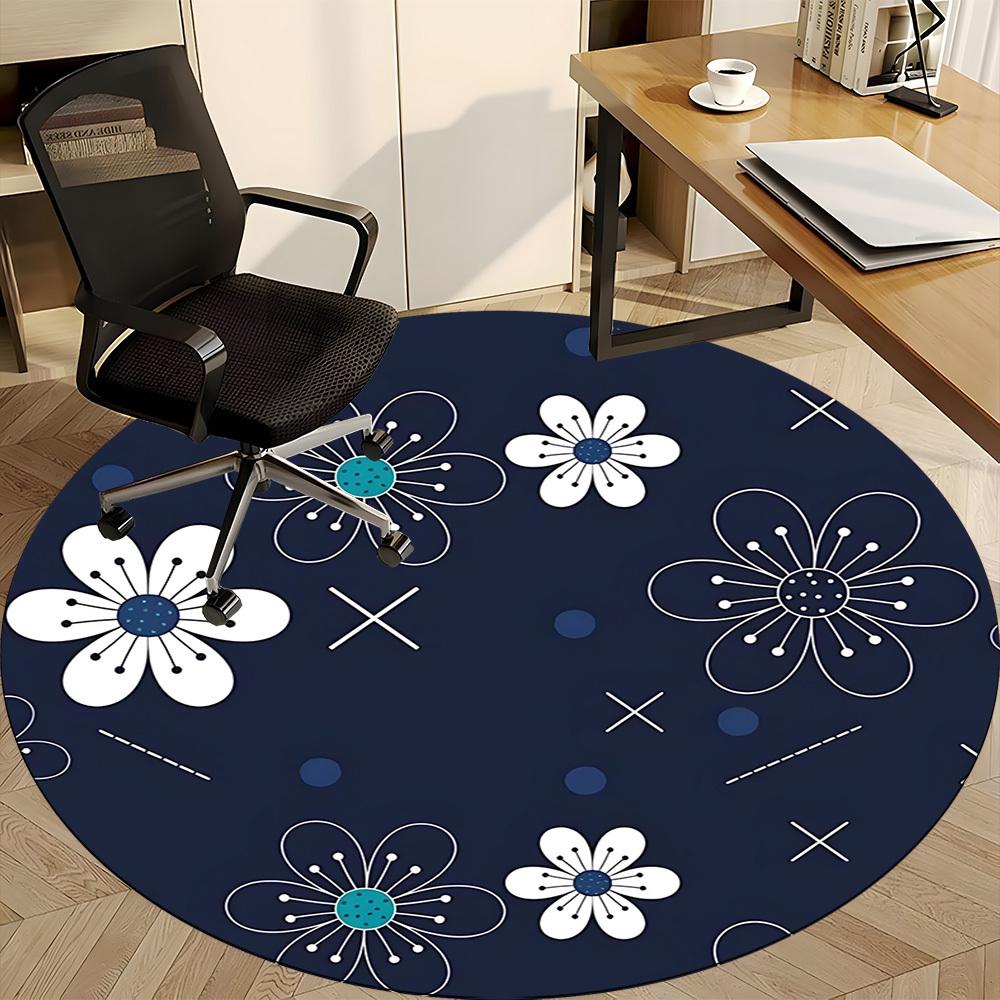 1PC Floral Pattern Chair Carpet for Office, Indoor Non-Slip Washable  Carpet, Soft Comfortable Mat For Office Room yy250930170