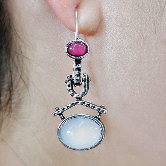 Pendientes De Gema De Luna Retro Populares Femeninos De De Pendientes De Gema De Luna Retro Populares Femeninos De De