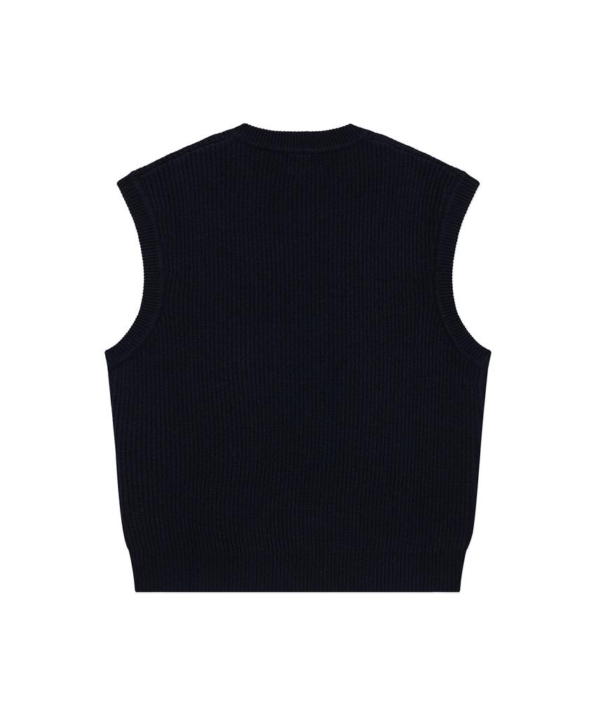 COVERNAT Knit Vest Dark Blue