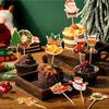 Weihnachts-Cupcake-Topper und Fruchtspieße Weihnachtsmann Schneemann Weihnachtsbaum Einweg-Lebensmittelspieße für Party-Kuchendekoration