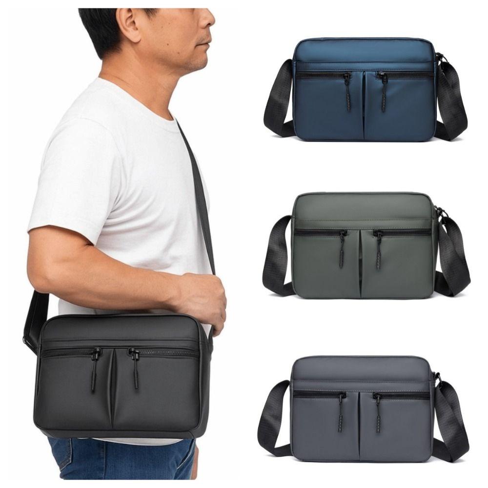Fabric Men's Shoulder Bag Large Capacity Nylon Crossbody Bag Simple Man Messenger Bag  Outdoor