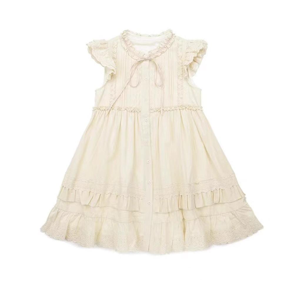 Nyári Lolita Kawaii Mini Ruhák Nőknek Repülő Ujjú Japán Édes Cuki Ruha Női Koreai Stílusú Ráncolt Tündéri Parti Ruha