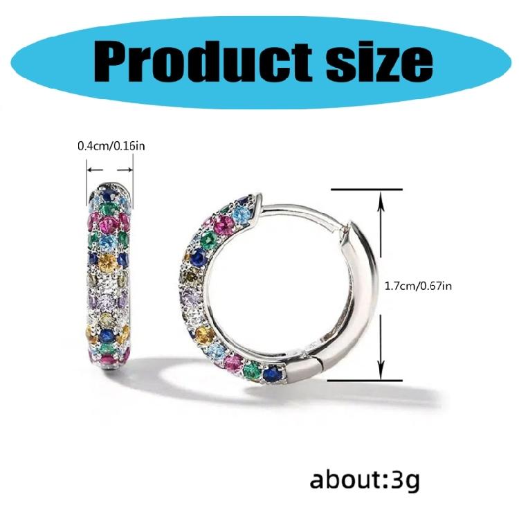 Snygga Öronmanschetter med Flerfärgade Zirkoner Hypoallergena Zirkonstensörhängen Festtillbehör Damtillbehör