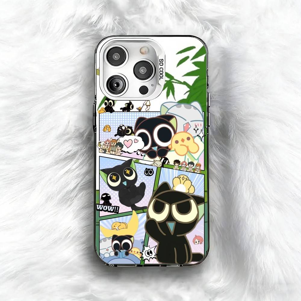 XiaoHei-Luo Cat Printed  Phone Case For iPhone 16 17 15 14 12 13 Pro Max Black Color Shockproof Cover iPhone14Plus