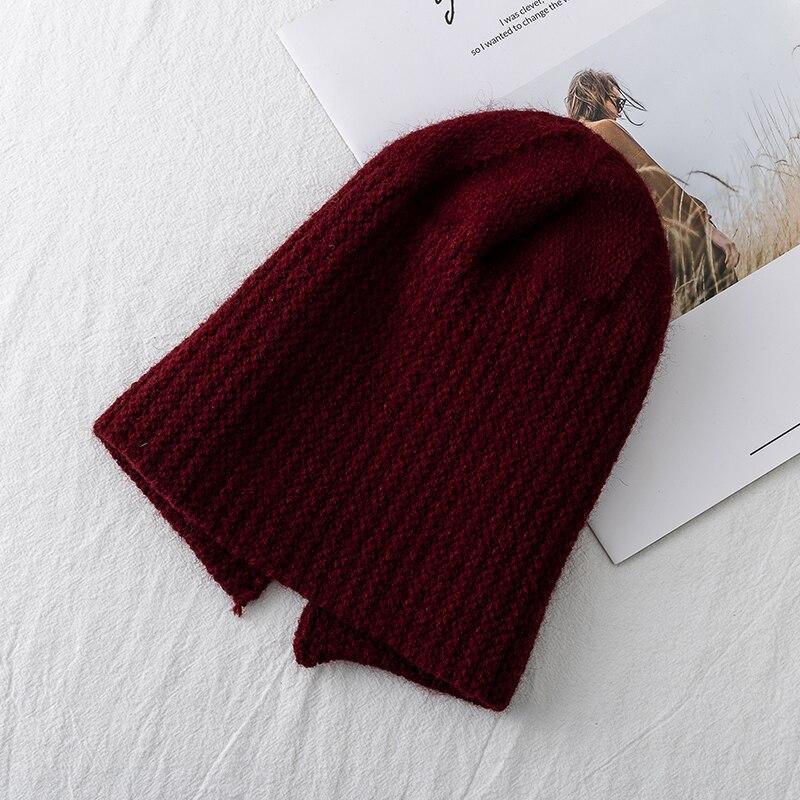 New Women Hat Kpop Style Autumn And Winter Hat Soft Beanie Hats For Women Leisure Back Split Teens Ponytail Knitted Cap