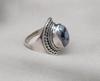 Snowflake Obsidian 925 Sterling Silver Ring: Handmade Boho Statement Jewelry