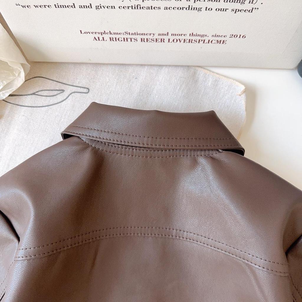 Korean-Style Girls' Leather Jacket - Spring/Autumn Fashionable Casual Coat BQB015