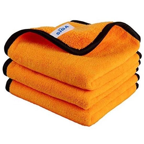 MR.SIGA Car Wash Towel (60x40cm) Set 3 Thick Microfiber Cloths Washing Household Cleaning