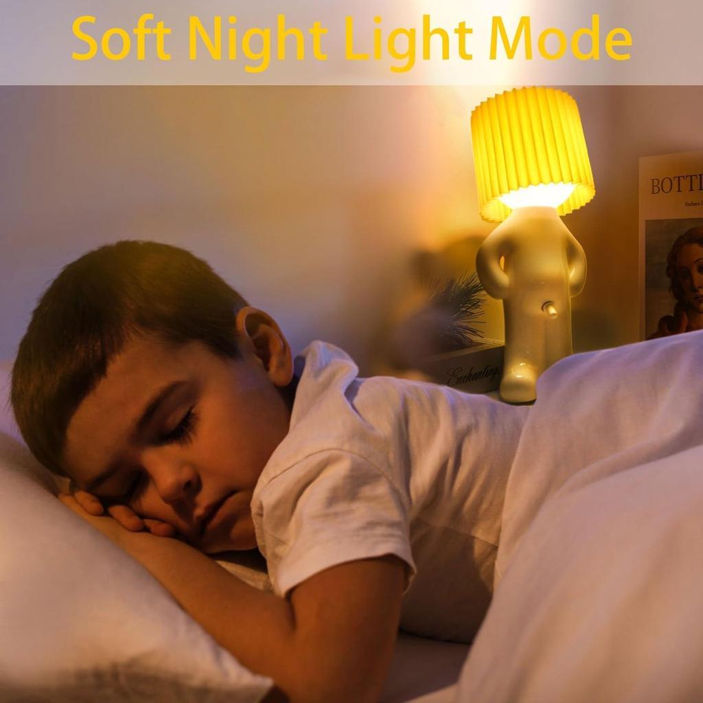 Shy Boy Table Lamp, Little Shy Man Creative Funny Night Light, Rechargeable Bedside Lamp, Perfect Christmas and Valentine's Day Home Decor Novelty