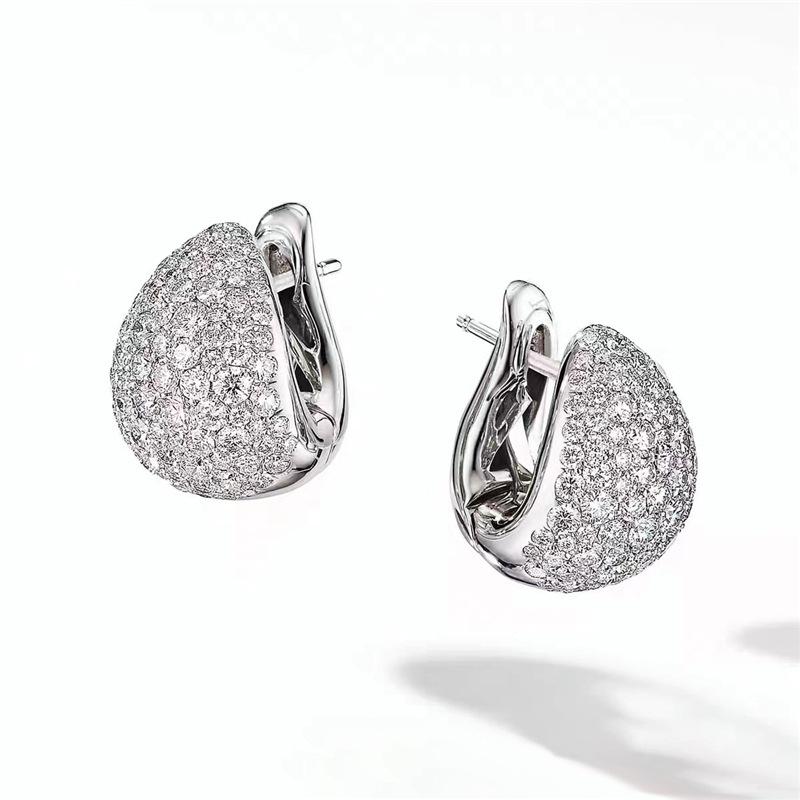 Elegant High-End European Diamond Earrings for Women – Luxurious Niche Design Inspired by Internet Celebrities
