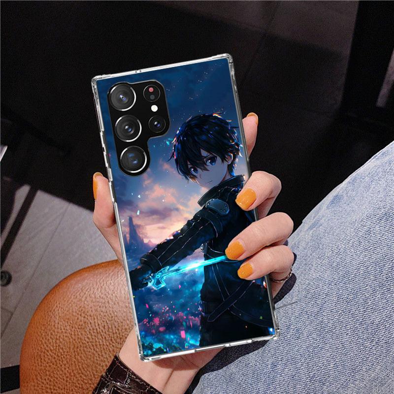 Sword Art Online Kirito Phone Case For Samsung Galaxy S24 S25 Edge S26 Ultra S23 S22 S21 Plus S20 FE + Personalized Print Cover