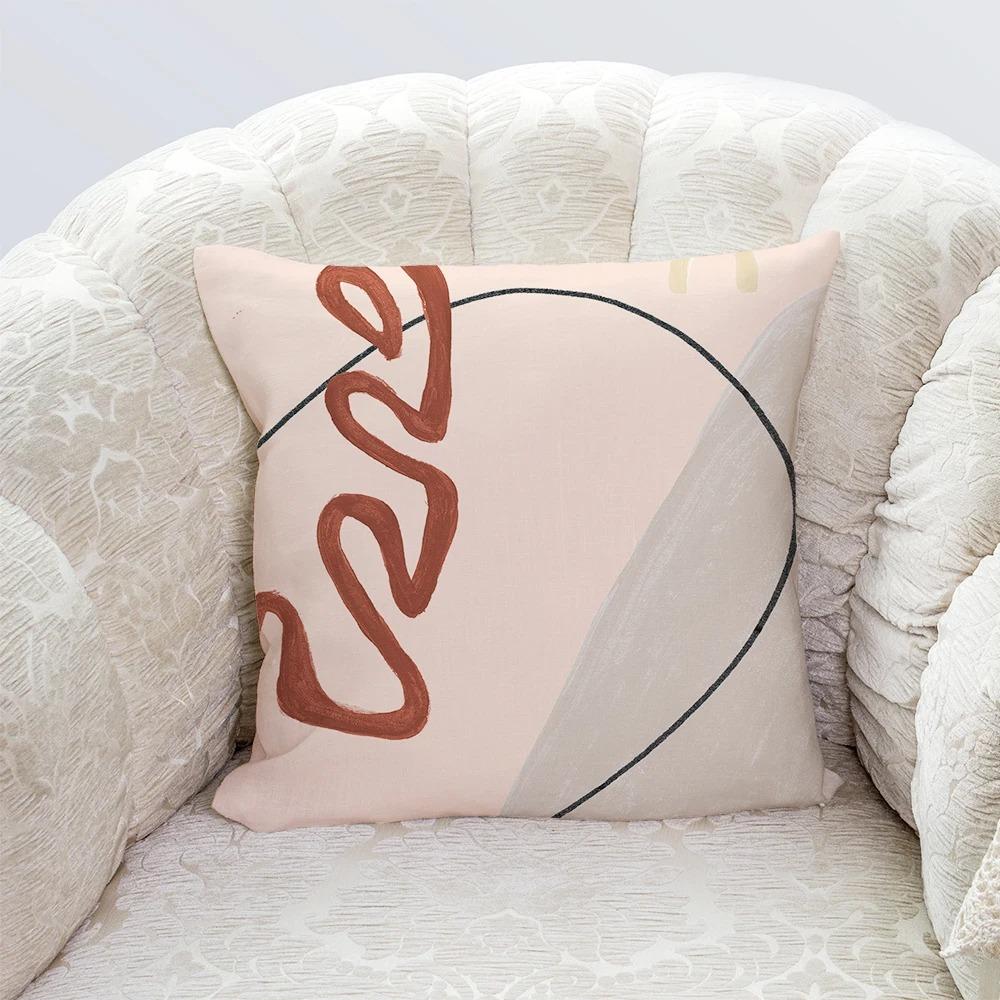 

Наволочка с абстрактным геометрическим принтом Декоративная наволочка для гостиной Офисная наволочка для дома 40x40cm