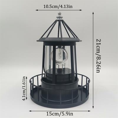 Large LED Solar Garden Decorative Rotating Lantern Resin Hardware Iron Art Electronic Accessories Outdoor Landscape Lighting